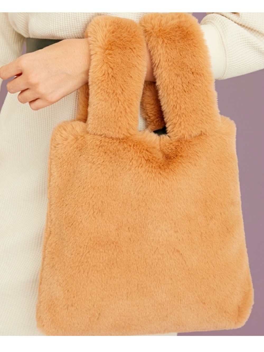 Unhide Lil Fluffy Handbag Faux Fur Plush Bag Tote Furry Fuzzy